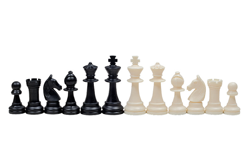 Figure di scacchi Staunton n. 6, crema e nero (re 96 mm) - Figure di scacchi Staunton n. 6, crema e nero (re 96 mm)