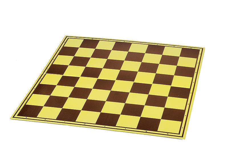 Scacchiera da torneo in cartone (47x47cm), giallo-marrone, superficie opaca e lavabile - Scacchiera da torneo in cartone (47x47cm), giallo-marrone, superficie opaca e lavabile