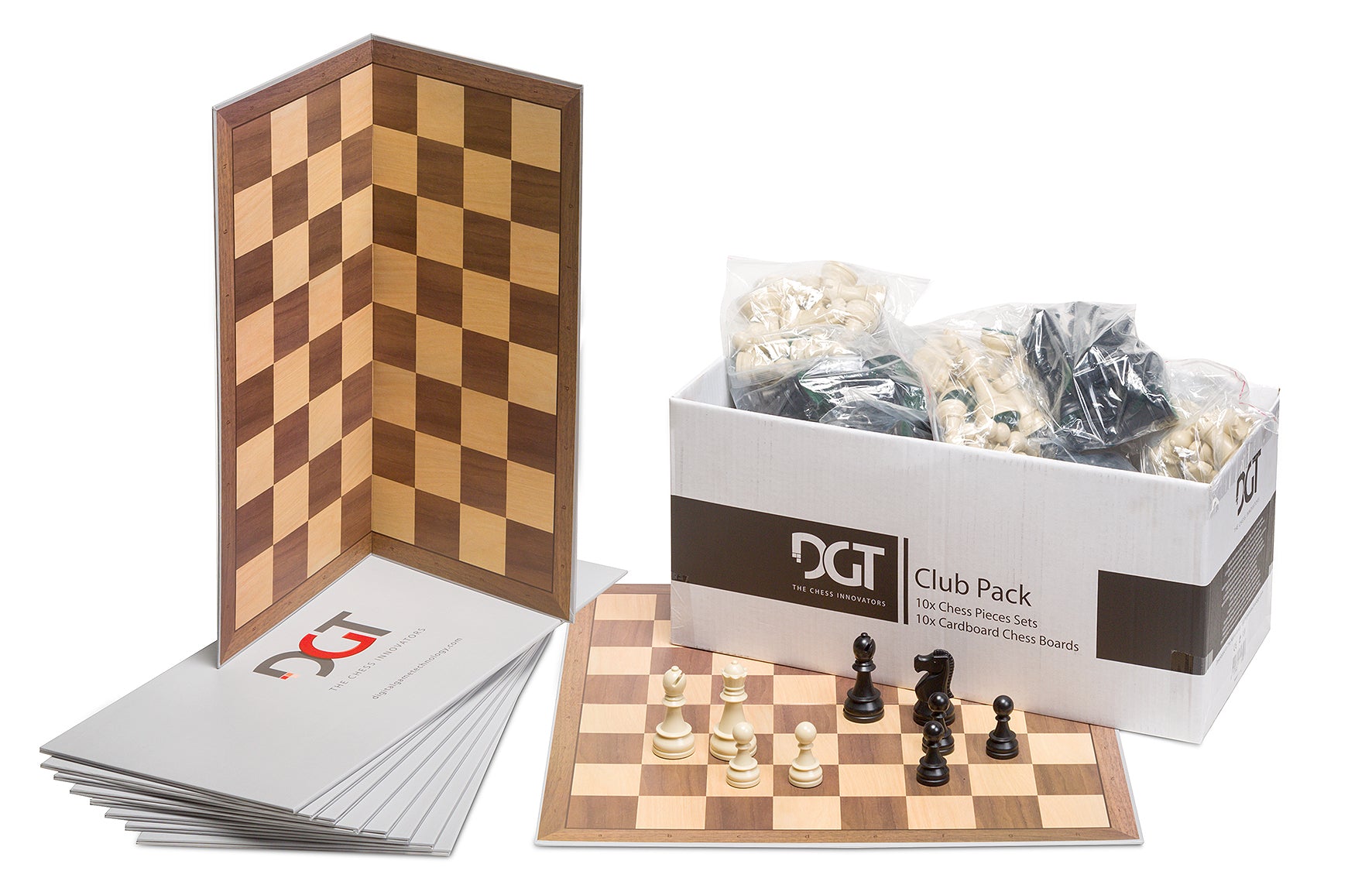 DGT CLUB PACK (10 x set: figure + scacchiere) - DGT CLUB PACK (10 x set: figure + scacchiere)