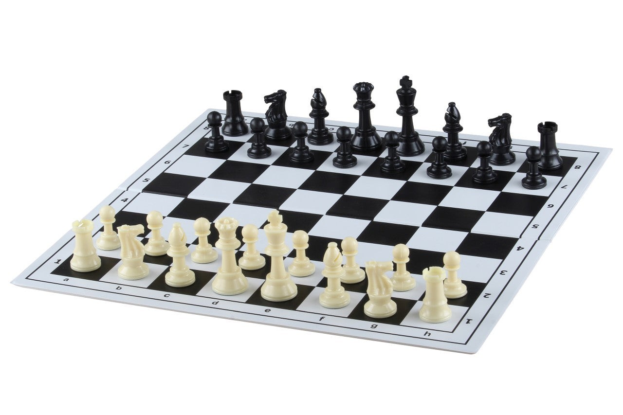 Scacchiera pieghevole in plastica 4, bianca e nera - Scacchiera pieghevole in plastica 4, bianca e nera