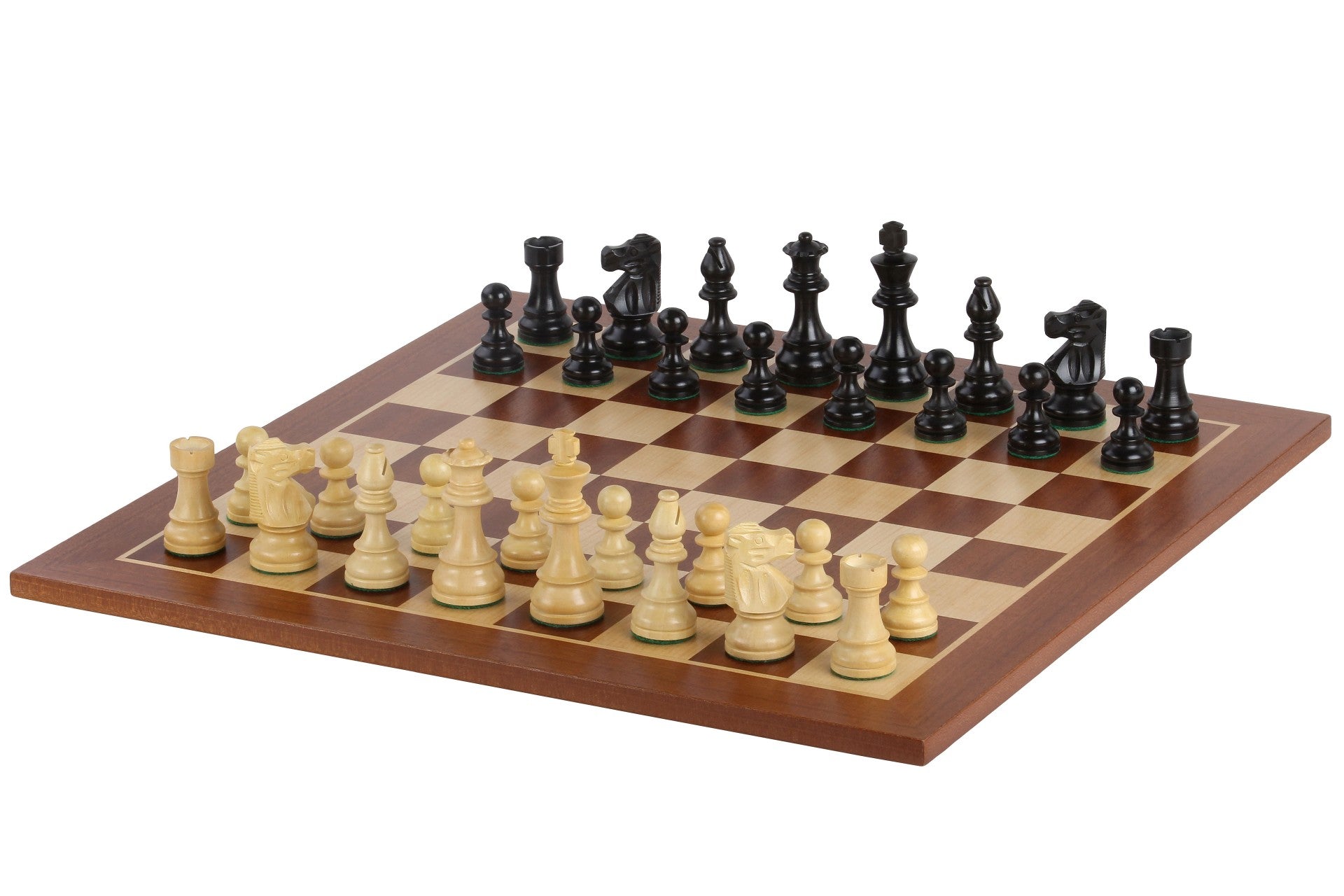 Set Francese 2: Scacchiera (50x50 cm) + Scacchi Francesi Ebanizzati (Re 8,9 cm) - 47ad51eba237ee29408a88de8a9dad2b