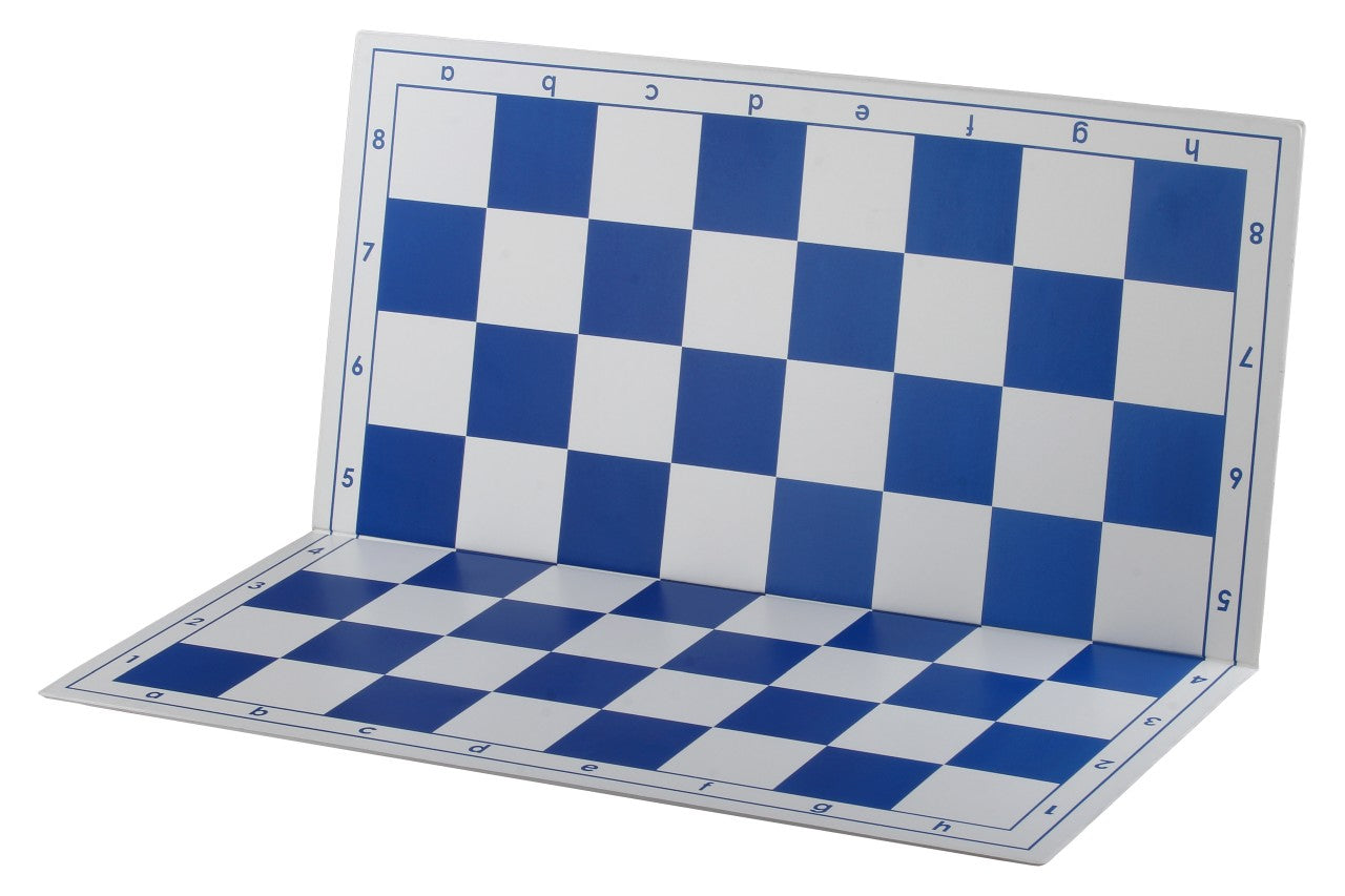 Scacchiera pieghevole in plastica n. 6, bianca e blu - Scacchiera pieghevole in plastica n. 6, bianca e blu