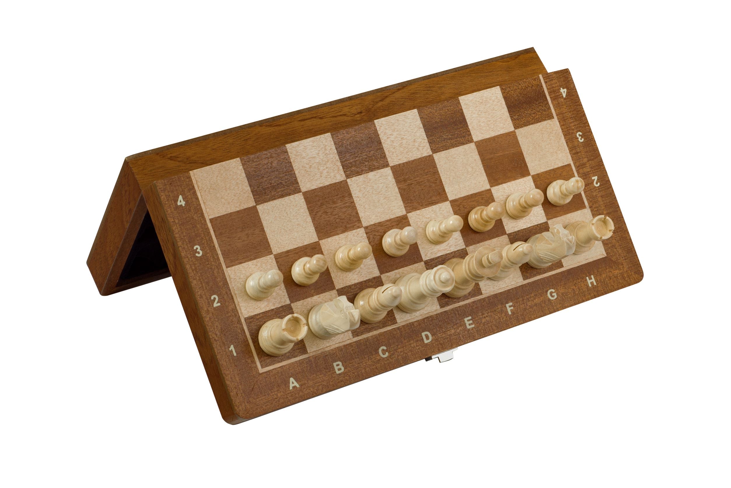 Scacchi MAGNETICI pieghevoli 31x31cm (mogano/acero) - Scacchi MAGNETICI pieghevoli 31x31cm (mogano/acero)
