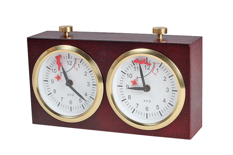 Orologio a scacchi in legno BHB senza supporto - Mogano (Grande) - Orologio a scacchi in legno BHB senza supporto - Mogano (Grande)