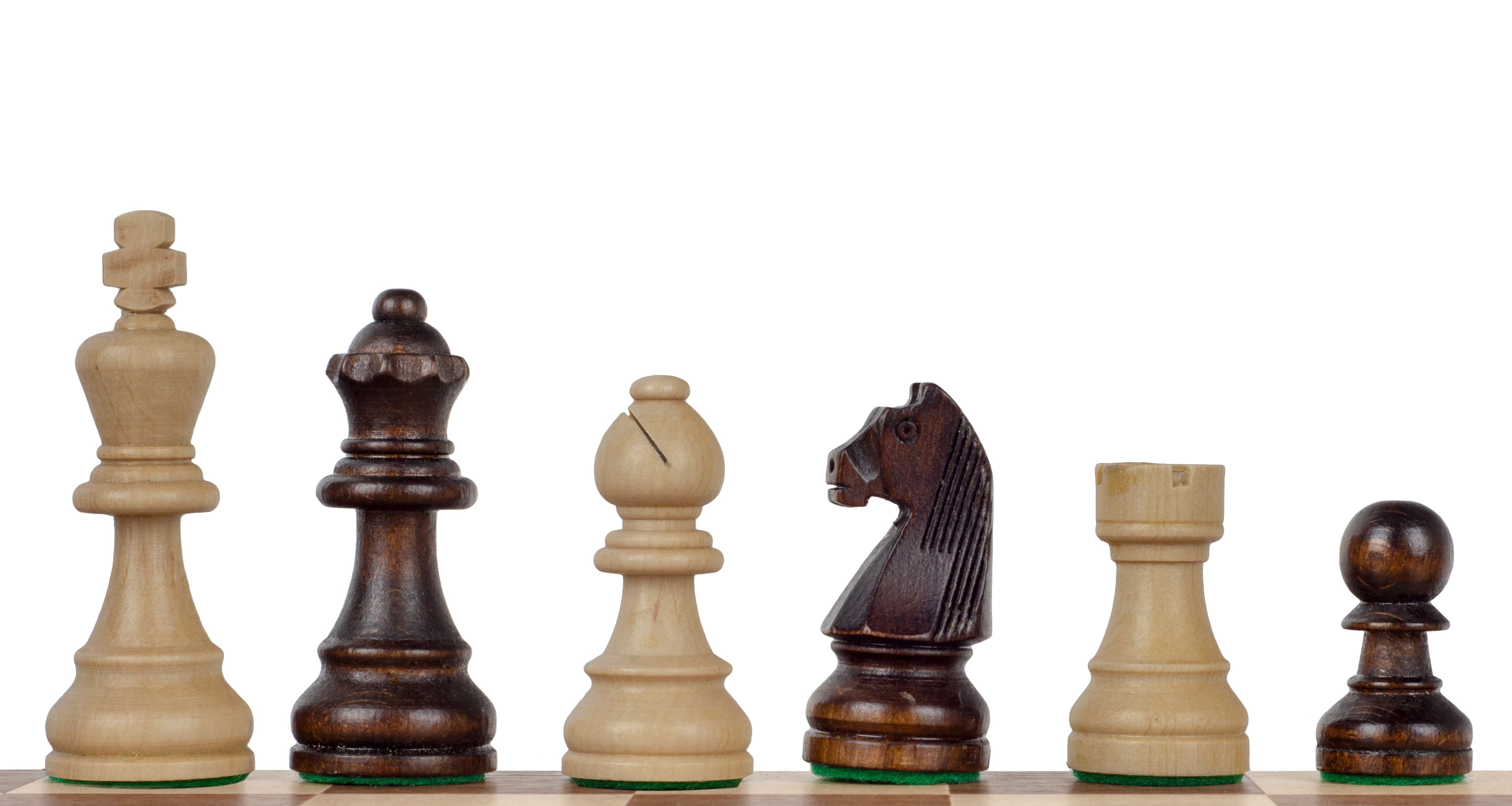 Set di scacchi da torneo professionale (figure in legno da 90 mm + scacchiera in cartone da 55 mm + borsa in cotone) - 80e1705cea3b4adab334922260c98783