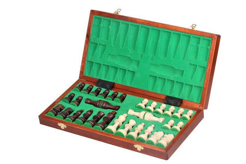 Set di scacchi da torneo n. 4 New Line, intarsiato (42x42 cm) - Set di scacchi da torneo n. 4 New Line, intarsiato (42x42 cm)