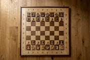Elegante scacchiera in legno DEMONSTRATION - scacchiera (80x80cm) con figure