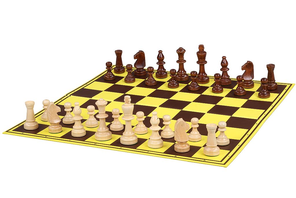 Set di scacchi da torneo - CHW26 ART pezzi in legno (re 90 mm) + scacchiera pieghevole in cartone con campo da 55 mm - 3bef04d7e3f4cce6182f7373a6d56d04