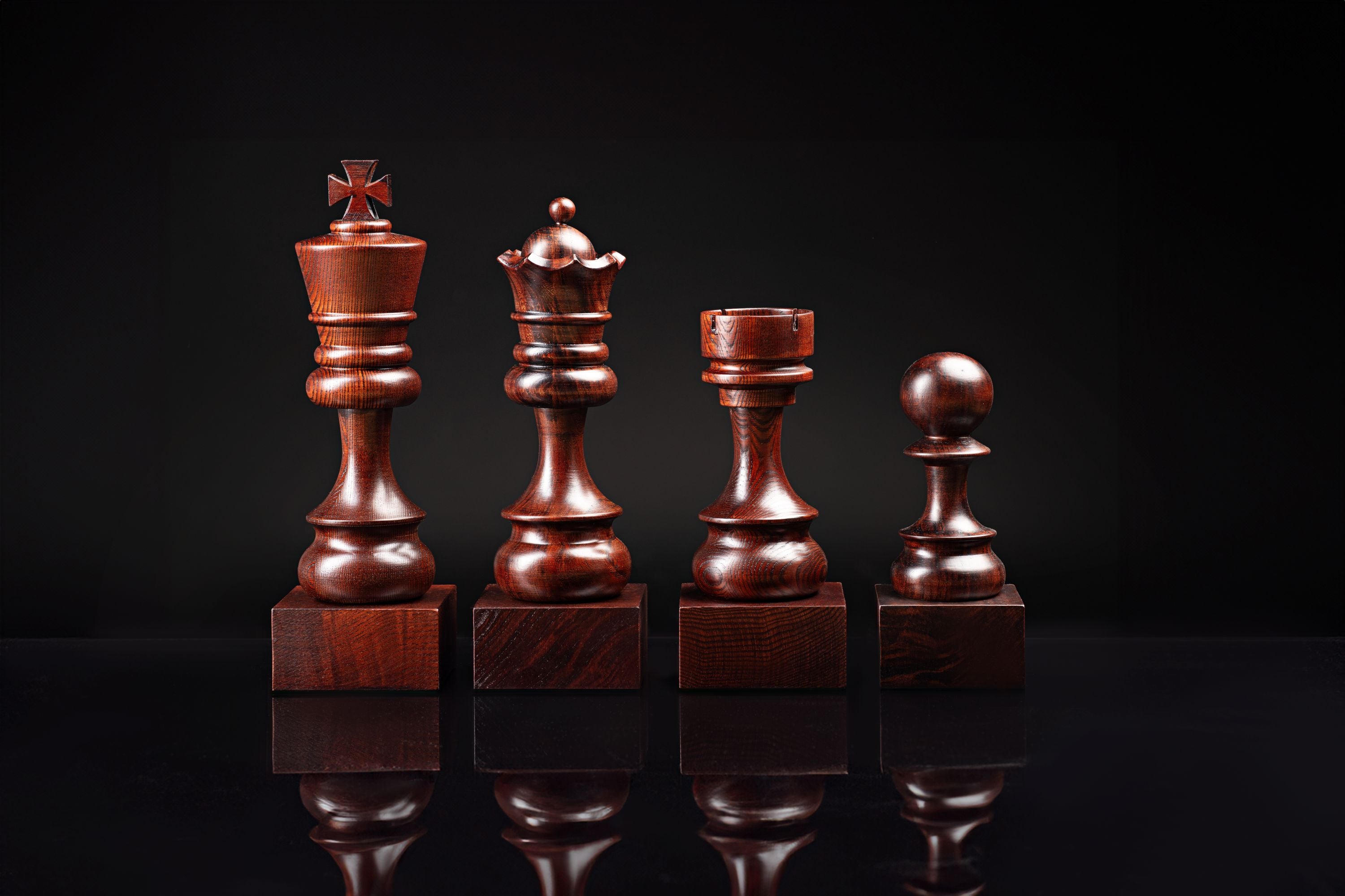 Coppa degli scacchi in legno - Pedone Nero - Coppa degli scacchi in legno - Pedone Nero