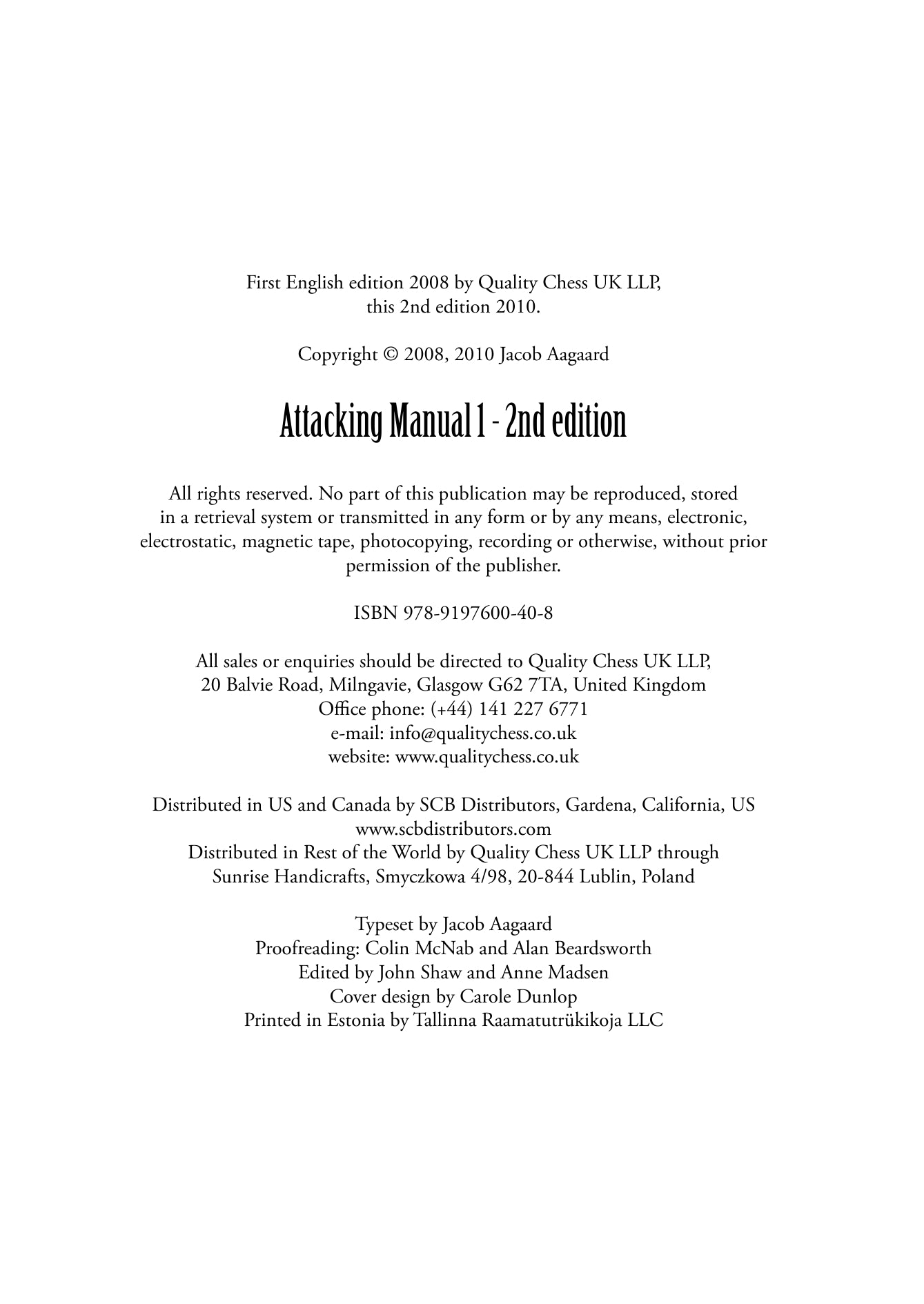 The Attacking Manual 1 2nd edition - by Jacob Aagaard (hardcover) - The Attacking Manual 1 2nd edition - by Jacob Aagaard (hardcover)