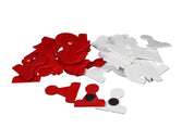 Figure magnetiche per scacchi dimostrativi, bianco/rosso (re 75 mm)
