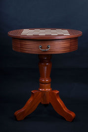 Tavolo da scacchi de Lux, rotondo, senza figure (altezza 77 cm)