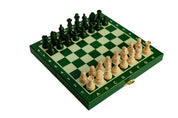 Scacchi MAGNETICI in legno mini (20 cm) - verde