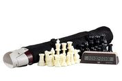 SET TURNAMENT 1 (1x pezzi + scacchiera rotante + orologio per scacchi + borsa)