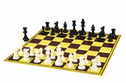 Set scacchi + pedine - figure in plastica DCP03G + pedine in plastica da 27 mm + pedine in cartone semipiegate 64 / 100 campi